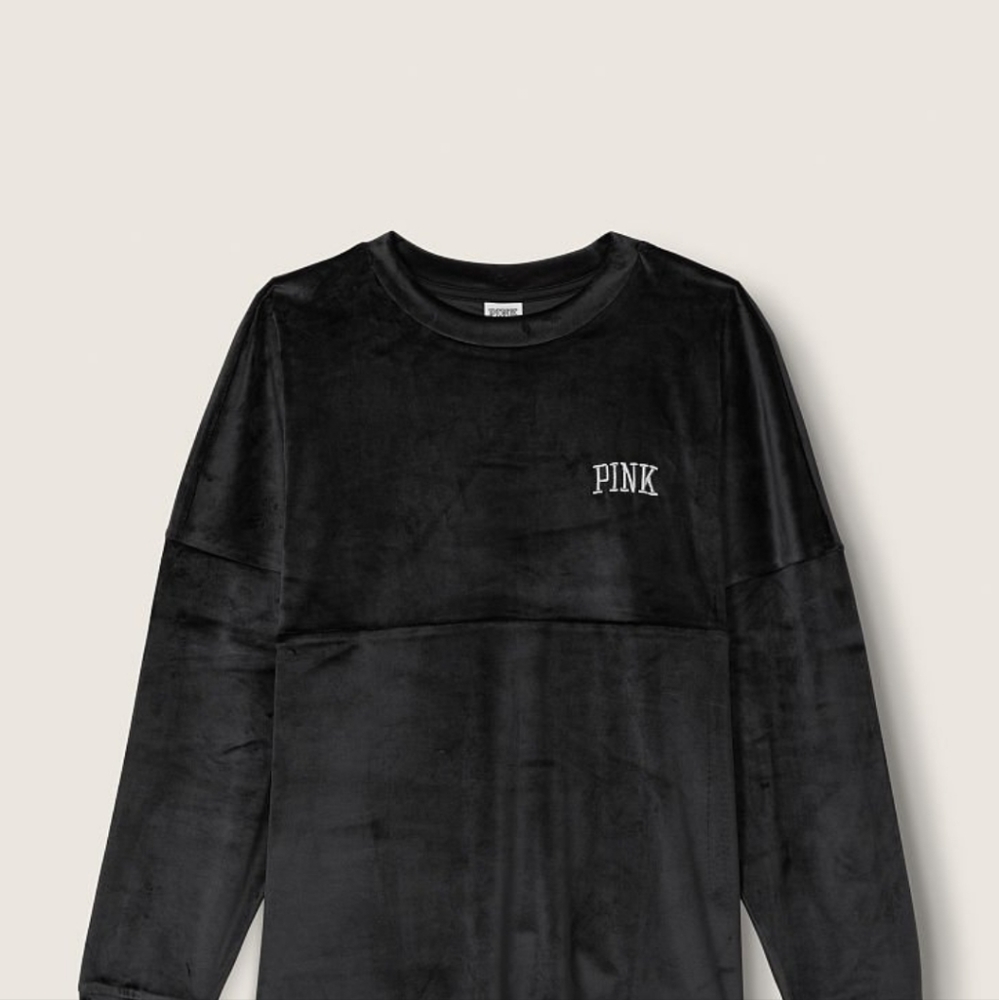 PINK velour crew neck